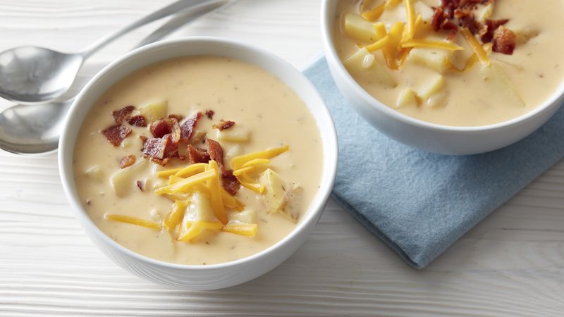 Easy Slow Cooker Cheesy Bacon Ranch Potato Soup for Game Day